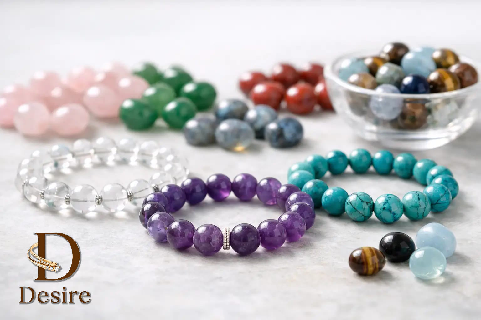 Natural Stone Beaded Bracelet Collection