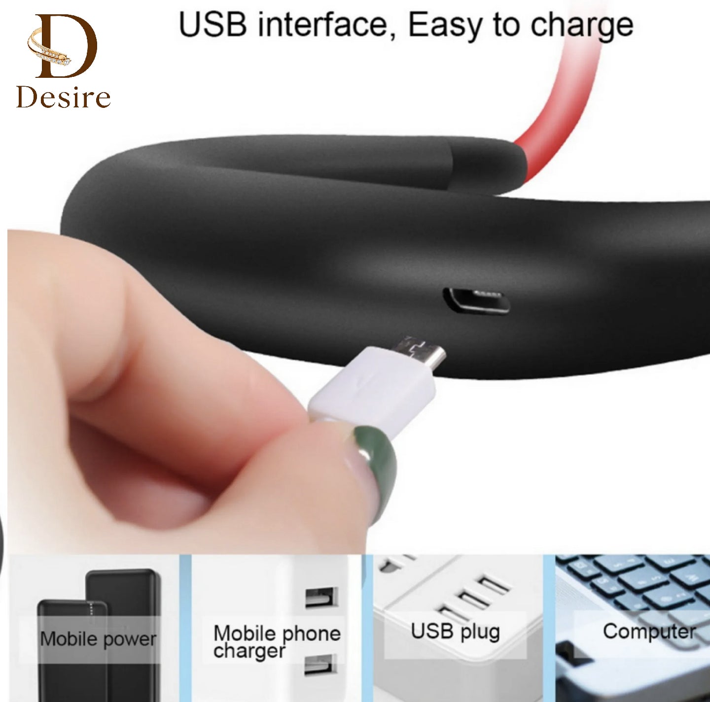 Rechargeable Portable Bladeless Neck Fan - USB Wearable Hands Free Fan, Neck Cooling Fans, Leafless Hanging Mini Neck Fan for Women Men Travel, Sports Outdoor