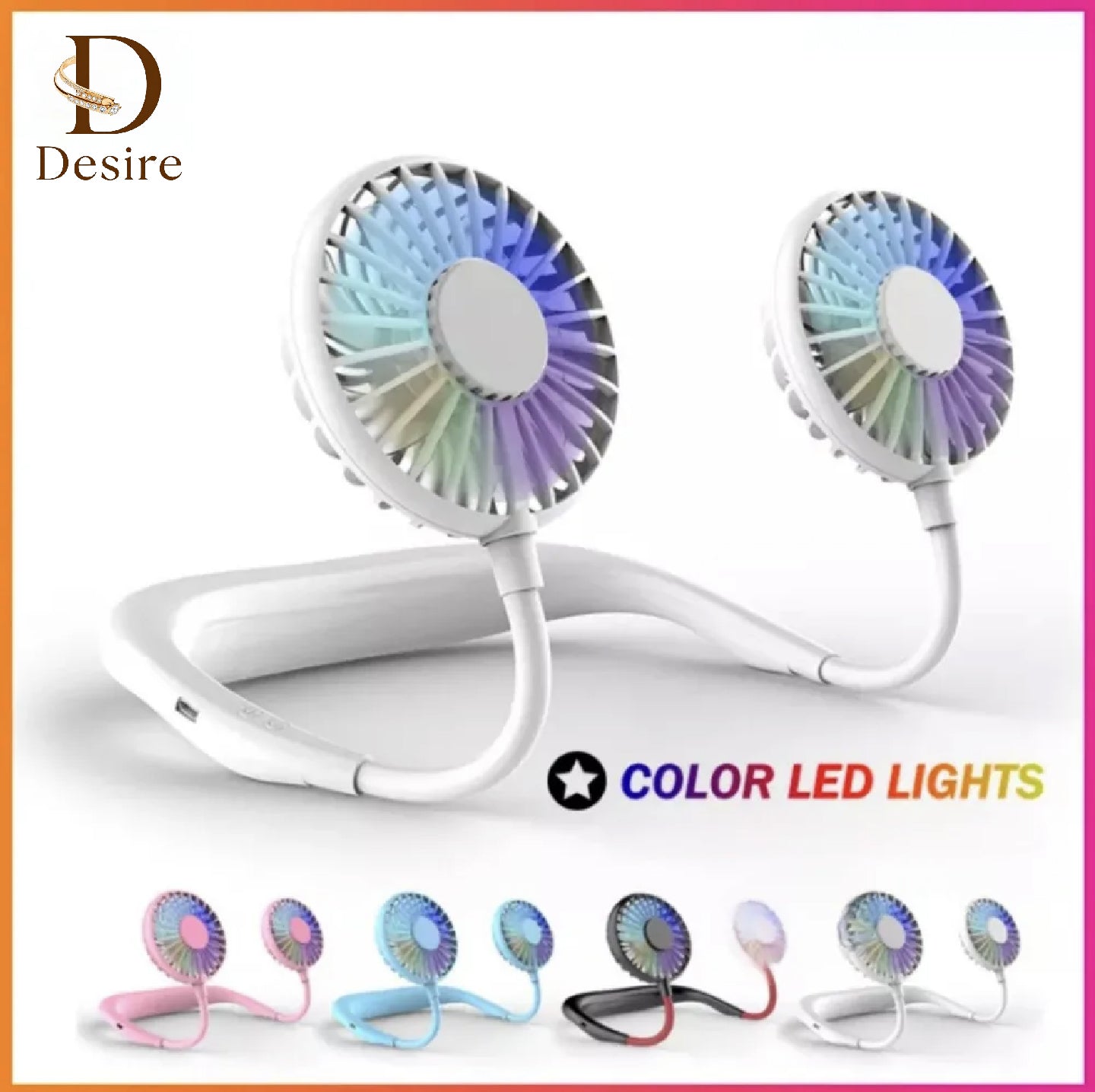 Rechargeable Portable Bladeless Neck Fan - USB Wearable Hands Free Fan, Neck Cooling Fans, Leafless Hanging Mini Neck Fan for Women Men Travel, Sports Outdoor