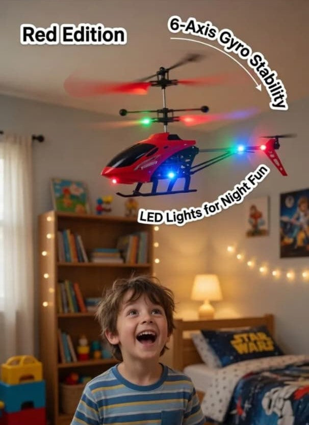 Hand Sensor Helicopter – Automatic Flying Toy with Induction Launcher