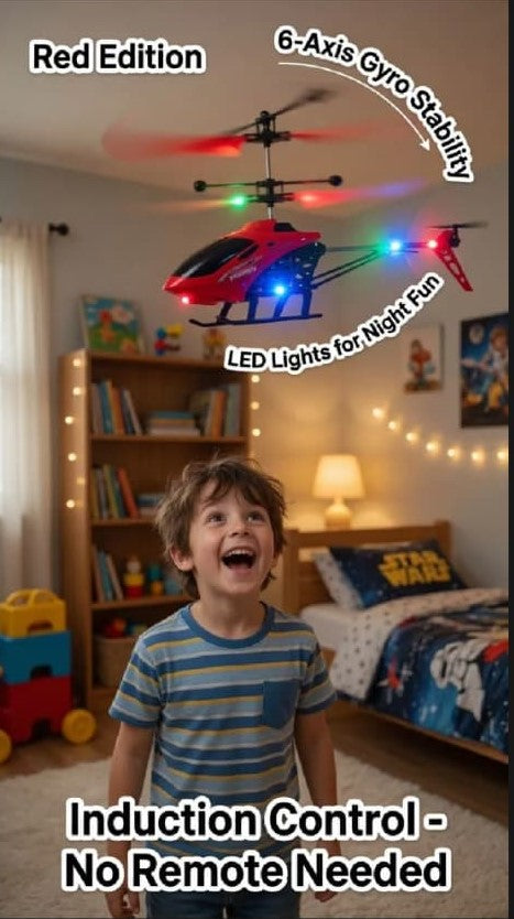 Hand Sensor Helicopter – Automatic Flying Toy with Induction Launcher