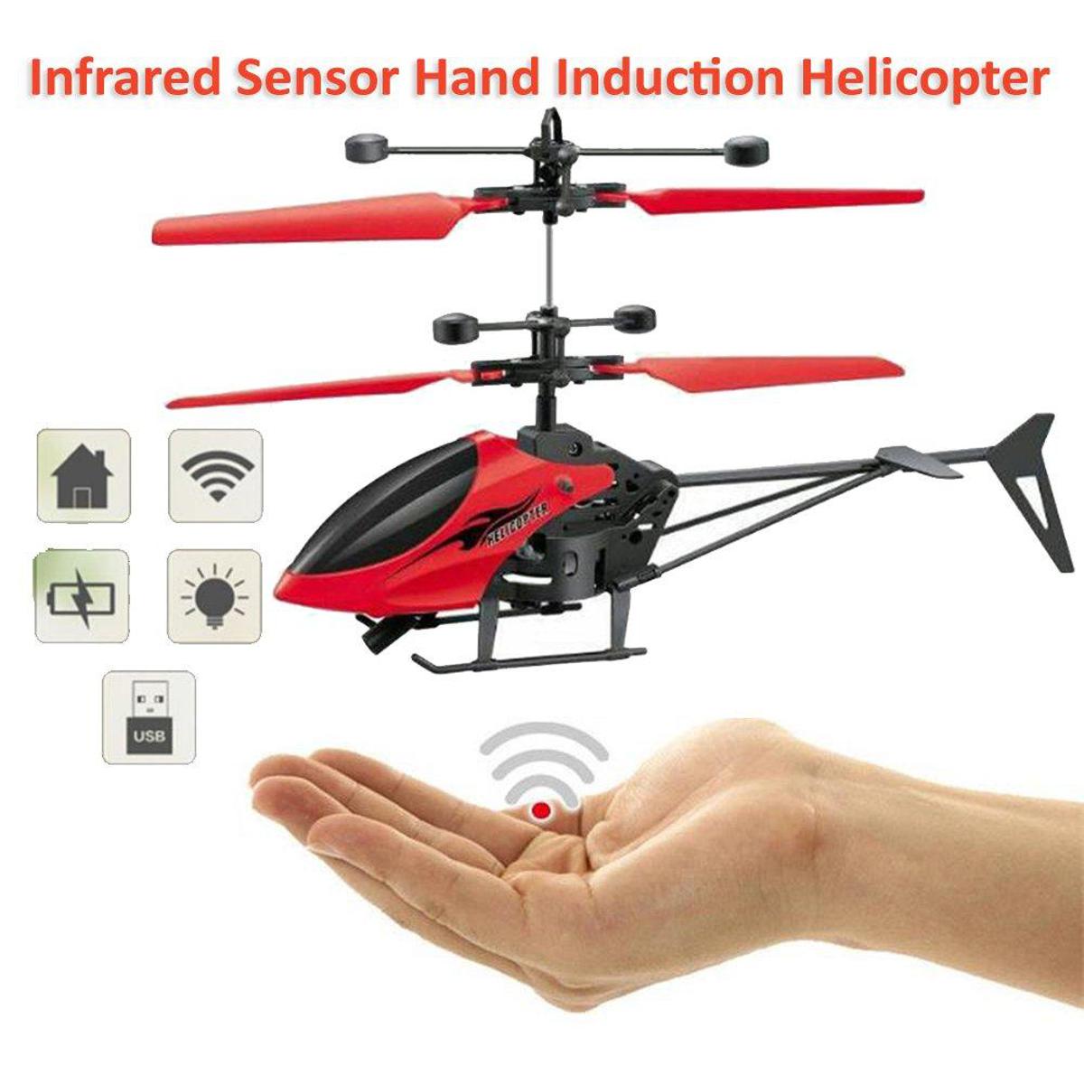 Hand Sensor Helicopter – Automatic Flying Toy with Induction Launcher
