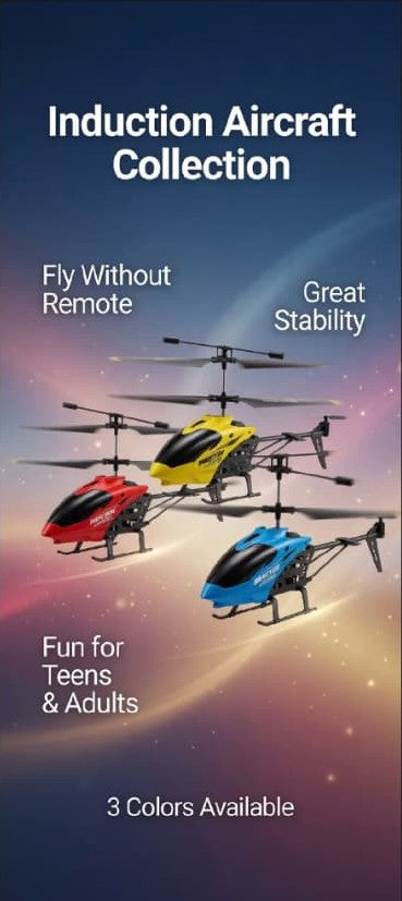 Hand Sensor Helicopter – Automatic Flying Toy with Induction Launcher